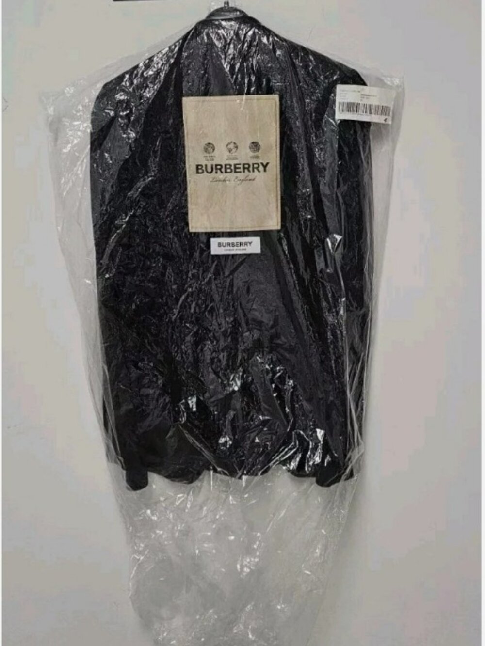 BURBERRY Size 2 US Authentic Black Blazer With Twill Silk Patches NWT - Picture 4 of 8